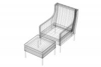 chair_0260_2331 2330 Easy chair ottoman