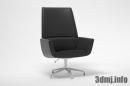 chair_0270_Black Leather Swivel Desk Chair_フィン・ユール